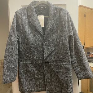 Gray textured peacoat (NEW, Size S)